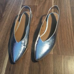 BRAND NEW- A NEW DAY- SZ 8- Silver Ballet flats